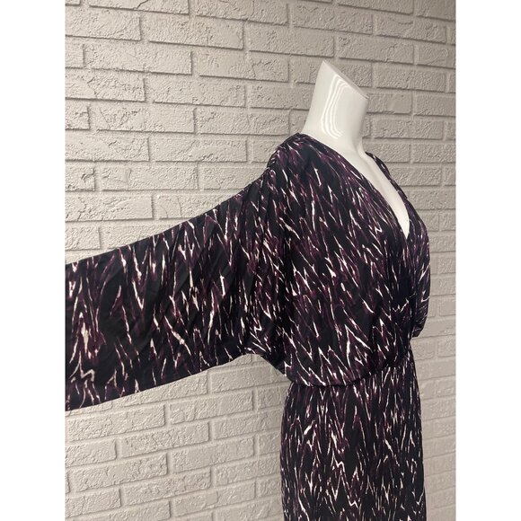 Parker Women Multicolored V Neck Batwing Sleeve Shift Dress Size M - Picture 6 of 10